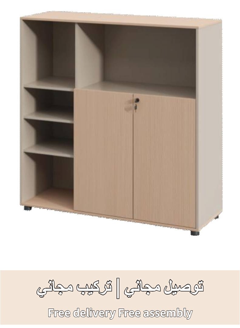 أدين خزانة ملفات مكتبية مع قفل، خزانة تخزين مستندات وأرشيف بمقاس 120×40×126 سم - Image 1